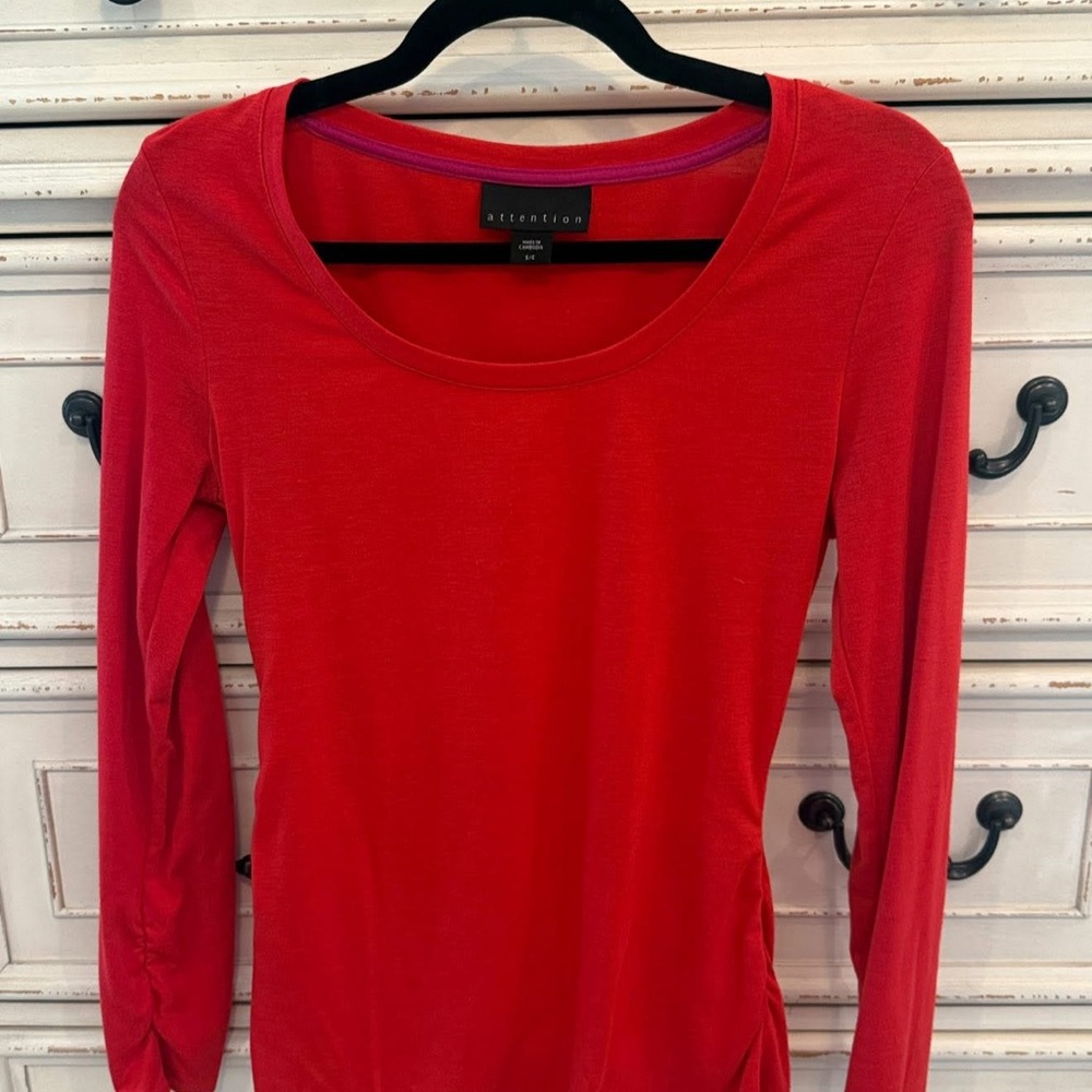 Red Long Sleeve Top
